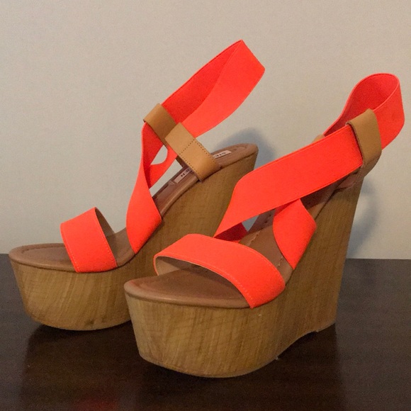 neon orange wedges
